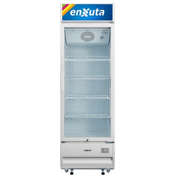 Vitrina Comercial Vertical 416 Litros con Cenefa Luminosa Led Enxuta VENX9415