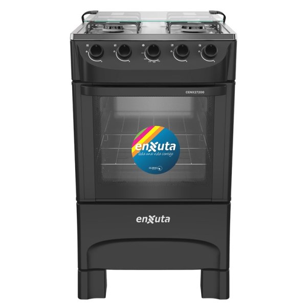 Cocina Supergas 4 Hornallas Negra Con Termocupla Enxuta CENX27200NG