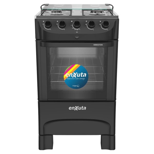 Cocina Supergas 4 Hornallas Negra Con Termocupla y Encendido Enxuta CENX27210NG