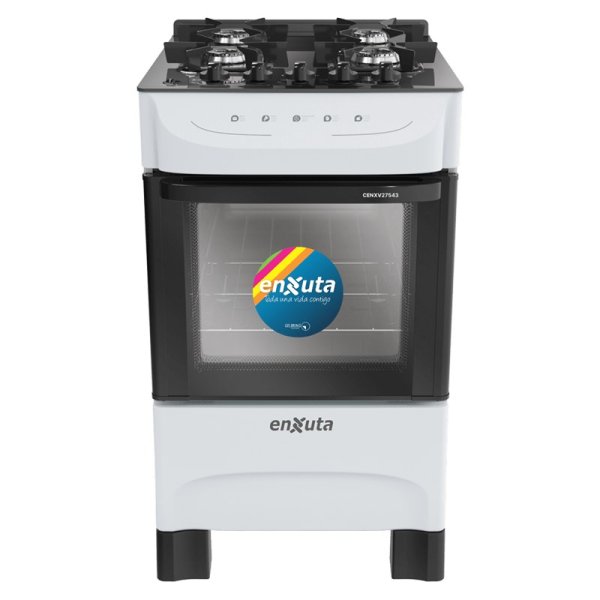 Cocina Supergas 4 Hornallas Blanca, Mesada de Vidrio y Termocupla Enxuta CENXV27543W