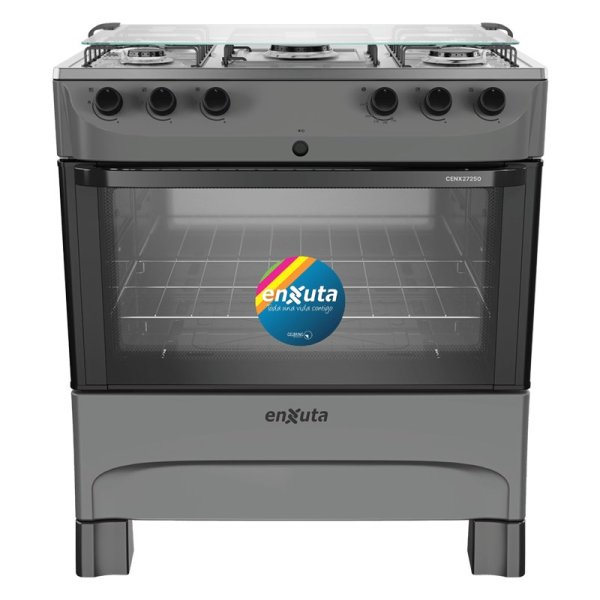 Cocina Supergas 5 Hornallas Titanio con Termocupla y Encendido Enxuta CENX27250T