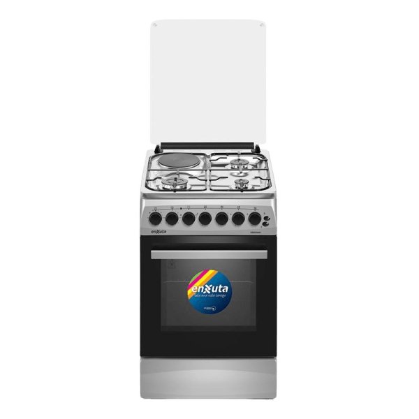 Cocina Combinada 3 Hornallas y 1 Disco Eléctrico Inox 50x60 Enxuta CENX5546I