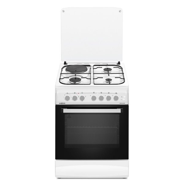 Cocina Combinada 3 Hornallas y 1 Disco Eléctrico Blanca 60x60 con Convección Enxuta CENX5646W
