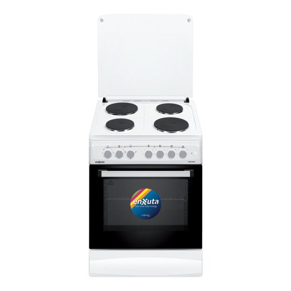 Cocina Eléctrica 4 Discos Eléctricos y Convección Blanca 60x60 Enxuta CENX5648W