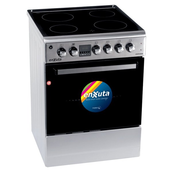 Cocina Eléctrica Vitrocerámica Inox con Convección Enxuta CENXVC6515I
