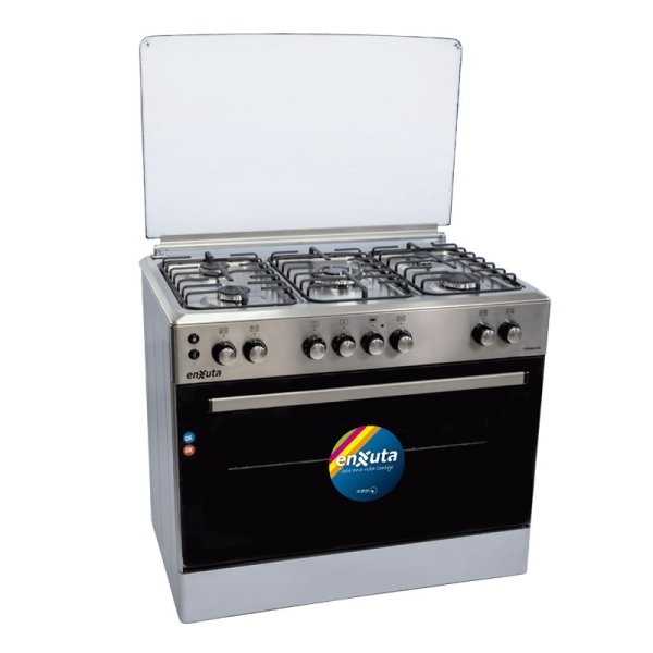 Cocina Combinada 5 Hornallas Inox con Convección Enxuta CENX6514I
