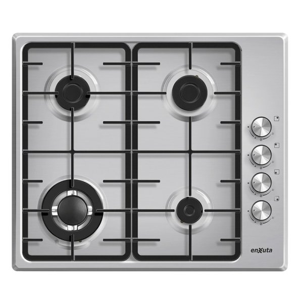 Anafe de Empotrar con 4 Hornallas a Gas Inox con Hierro Fundido Enxuta AENX5542