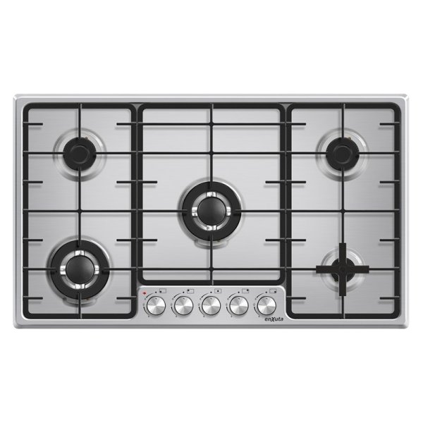 Anafe de Empotrar con 5 Hornallas a Gas Inox con Hierro Fundido Enxuta AENX5952