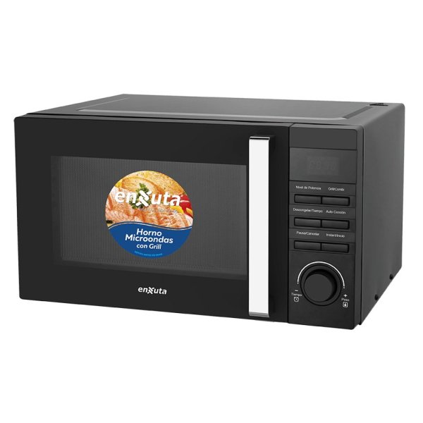 Microondas 23 Litros Digital Negro con Grill Enxuta MOENX0323DGN