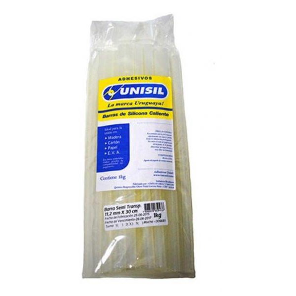 Barra de Silicona Transparente 1/2" Hotmelt Gruesa UNISIL
