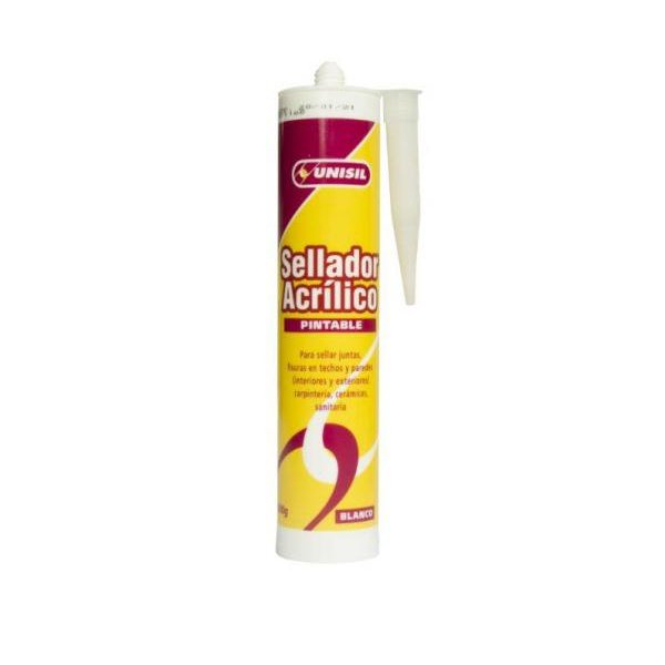Sellador Acrílico Pintable Blanco 500 g UNISIL
