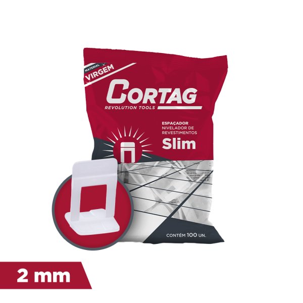 Espaciador de Nivelación 2 mm Slim Cortag, 100 Unidades