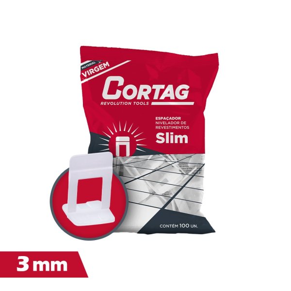 Espaciador de Nivelación Slim 3,0 mm, 100 Piezas, Cortag