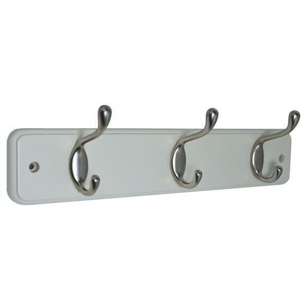 Perchero de Madera Blanca con 3 Perchas Dobles BEST VALUE