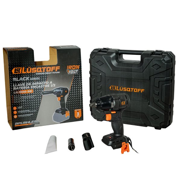 Llave de Impacto a Batería 18 V Encastre 1/2" Black Series Lusqtoff (Sin Cargador ni Batería)