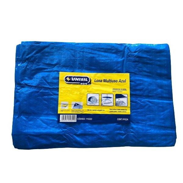 Lona Multiuso de Polyet. Azul 5 x 3 m