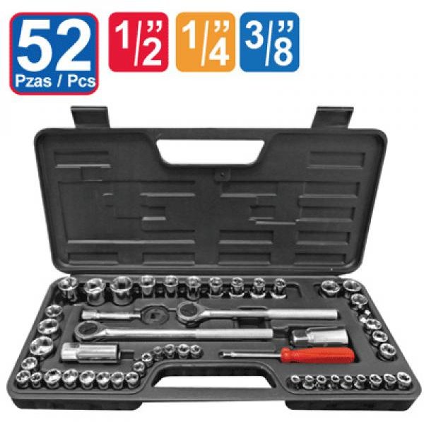 Juego de Dados 1/2" 1/4" 3/8" 52 piezas