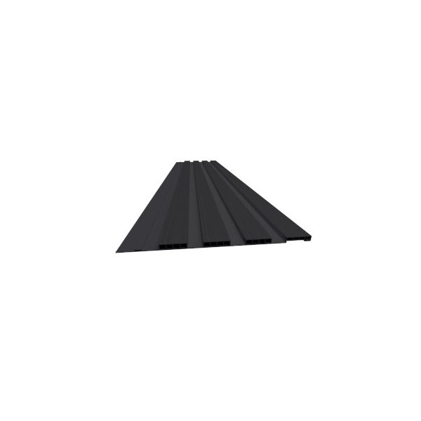 Tablilla PVC Ripado Negro 3 m