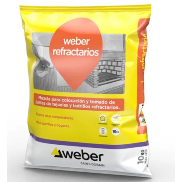Adhesivo Cemento Refractario Alta Temperatura Weber 10kg 