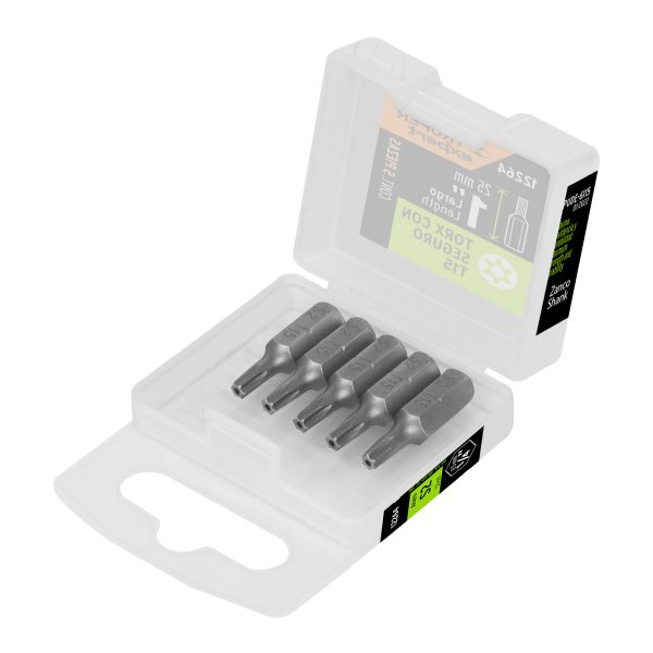 Puntas Atornillador Torx Con Seguro T15 x 1'' Truper PUDE-6115 Estuche x 5 