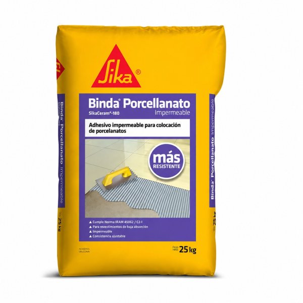 Adhesivo para Porcelanato Binda Porcellanato Impermeable Sika 25 kg