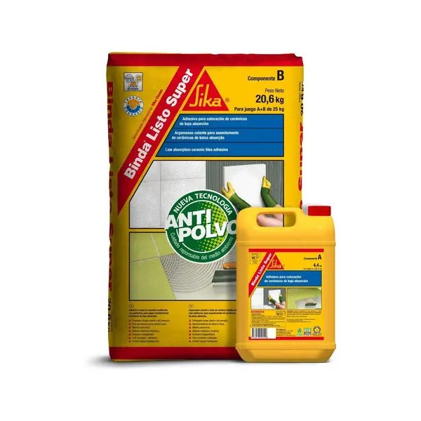 Adhesivo para Cerámica Binda Listo Super Sika 25 kg