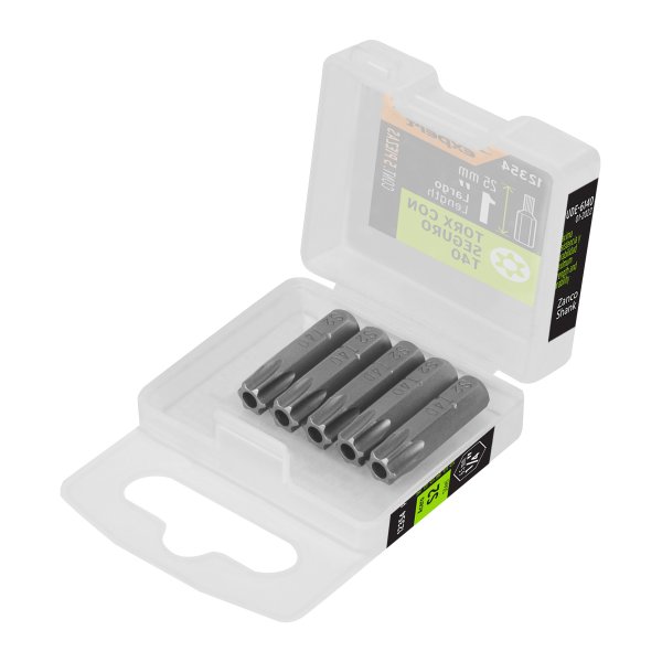 Puntas Atornillador Torx Con Seguro T40 x 1'' Truper PUDE-6140 Estuche x 5 