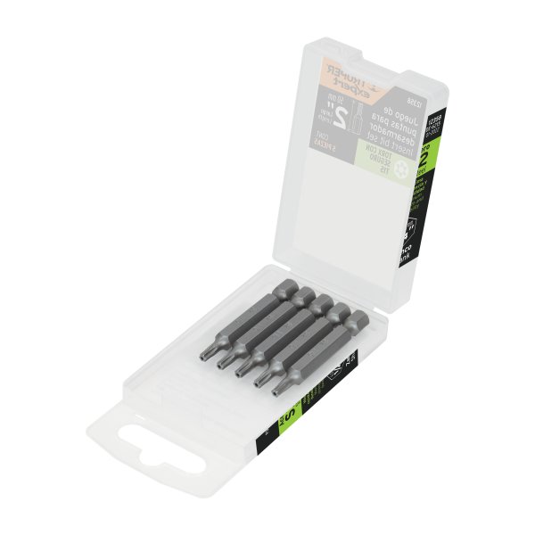 Puntas Atornillador Torx Con Seguro T15 x 2'' Truper PUDE-6215 Estuche x 5 