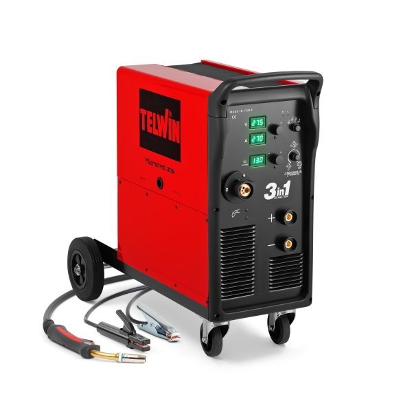 Soldadora Inverter MIG MMA TIG 270 A Trifásica Telwin Mastermig 305i con accesorios