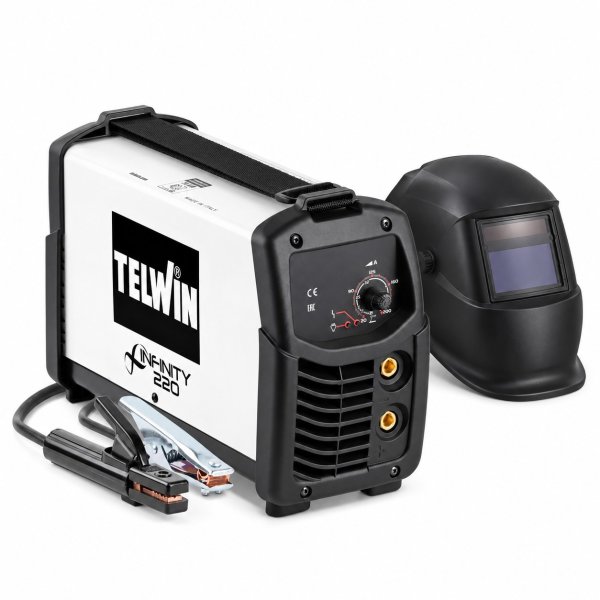 Soldadora Inverter MMA TIG 200 A Telwin Infinity 220 con Careta Fotosensible