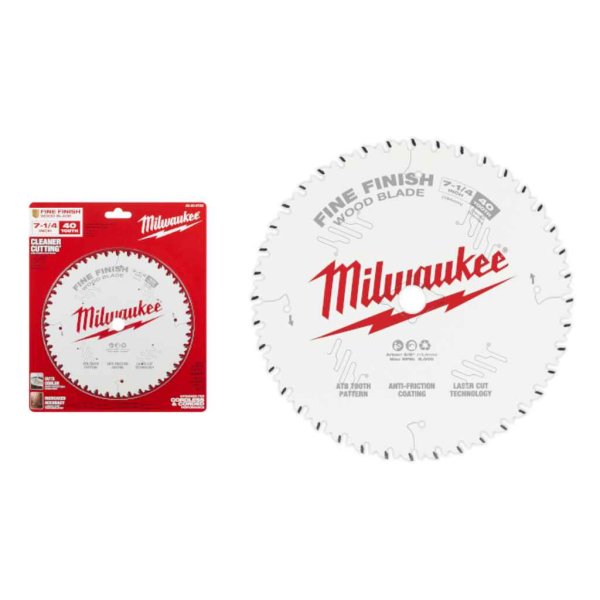 Hoja de sierra circular 7-1/4" para mad.40d Milwaukee 48-40-0726