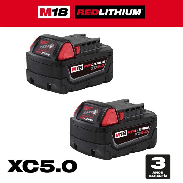 Batería 18 V pack x 2 xc 5,0 Ah m18 Milwaukee 48-11-1852