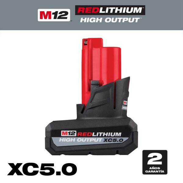 Batería 12 V xc 5,0 Ah m12 high output Milwaukee 48-11-2450