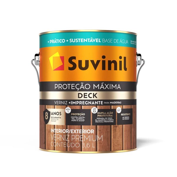 Protector Suvinil para deck, color natural, satinado, base agua, 3,6 L