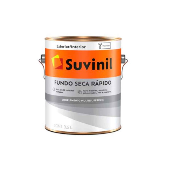 Fondo Suvinil blanco de secado rápido para madera, base agua, interior y exterior, 3,6 L