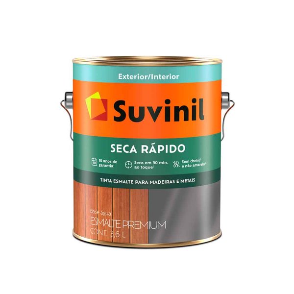 Suvinil 3,6 L Esmalte Blanco Al Agua Seca Rápido Brillante