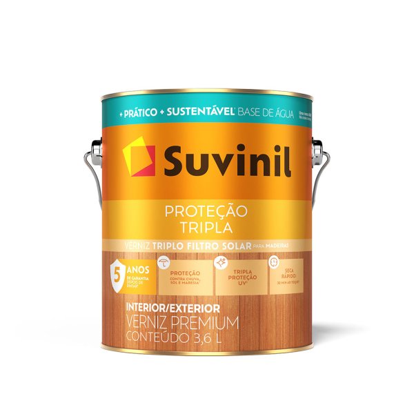 Barniz Suvinil Seca Rápido color caoba, base agua, 3,6 L