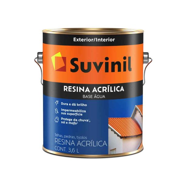 Resina acrílica Suvinil incolora para tejas, piedras y ticholos, base agua, 3,6 L