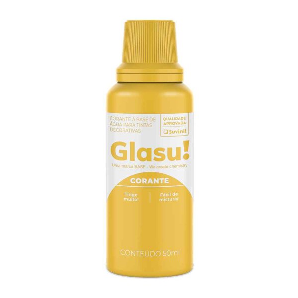 Glasu 50 ml Amarillo Entonador para Pintura al Agua Caja de 12 unidades