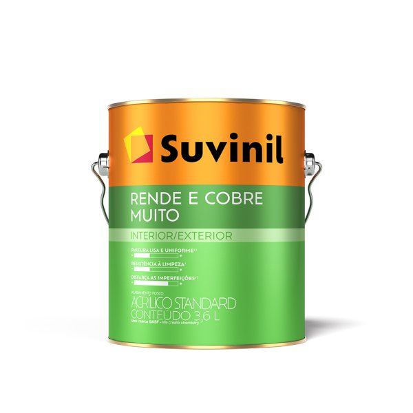 Suvinil 3,6 L Blanco Rinde y Cubre Mucho St. interior y exterior