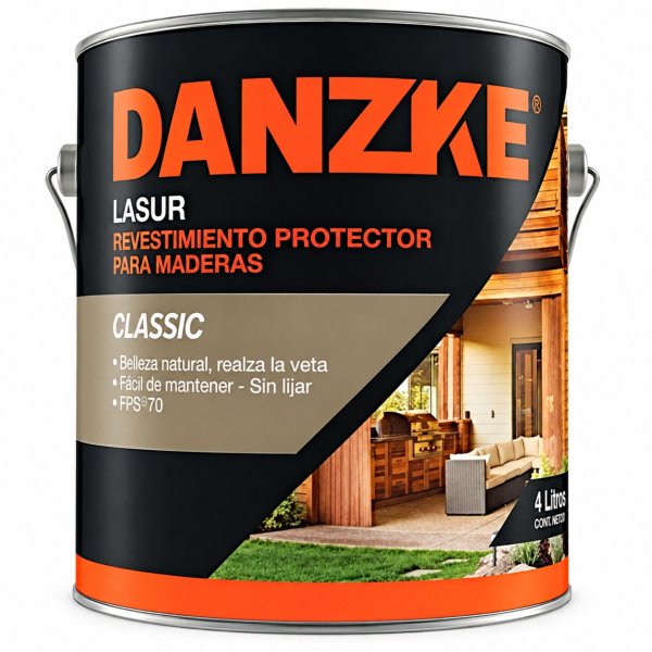 Protector De Madera Roble Oscuro Satinado Danzke Lasur Petrilac 4lt