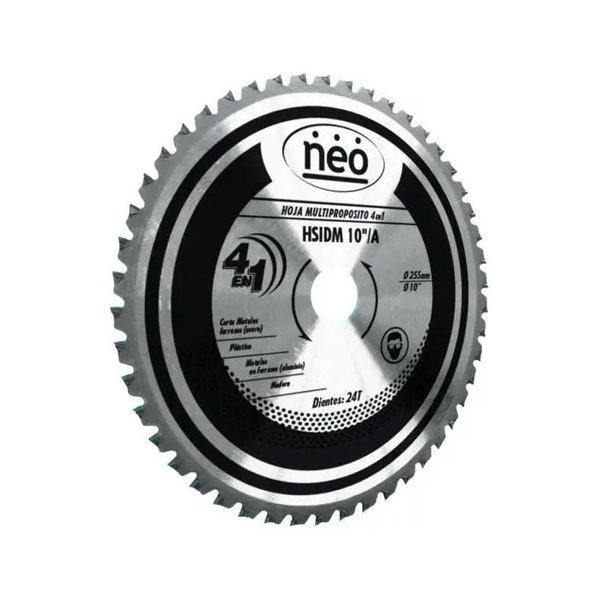 Hoja de Sierra Multipropósito 255 mm (10") para Acero de más de 2 mm Neo HSIDM10/A