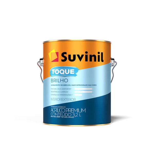 Pintura Suvinil Toque de Brillo base A, brillante, interior y exterior, 3,24 L