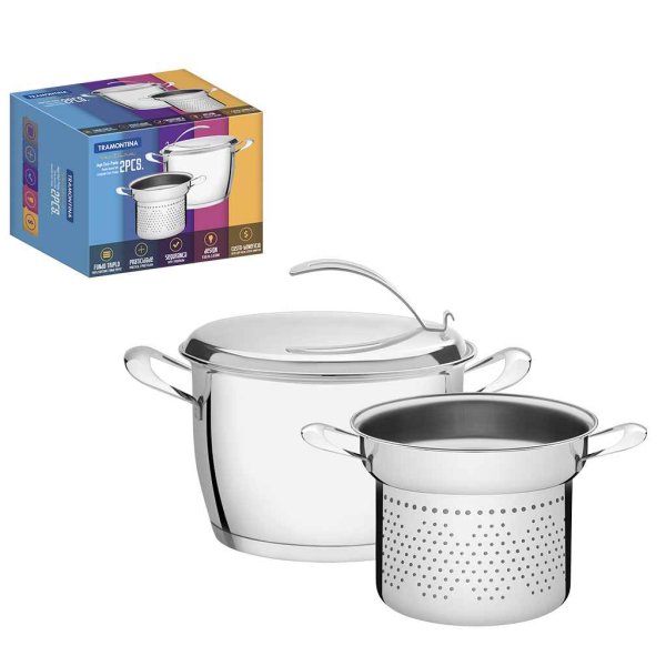 Cozi-Pasta de acero inoxidable 2Pz. Ventura Tramontina 65360/060