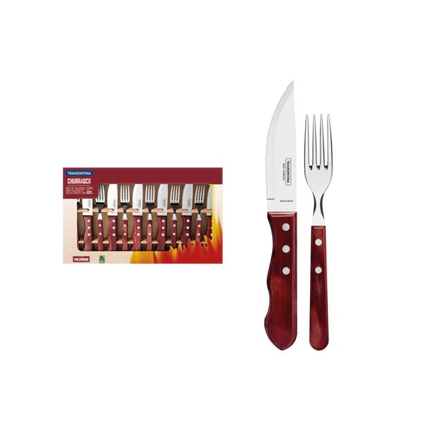 Cubiertos 12Pz. Jumbo Polywood Rojo Tramontina 21199/796