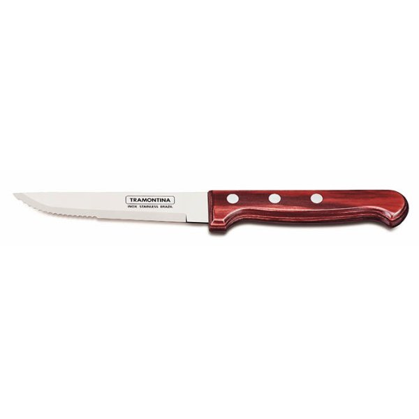 Cuchillo Angosto para Asado 5" 12Pz. Jumbo Polywood Rojo Tramontina 21413/075