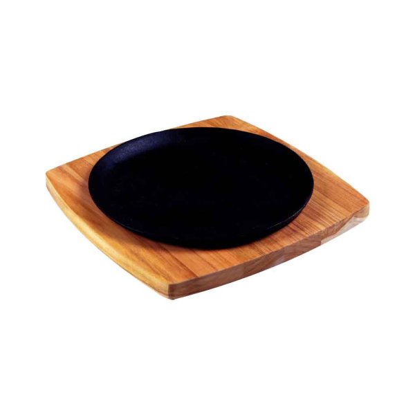 Plancha Hierro Redonda 24cm con Tabla Madera 28x28x1.8cm Tramontina 10239/683