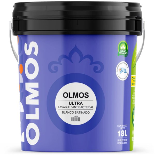 Pintura Ultra Lavable Antibacterial Mate OLMOS 0,9lt 