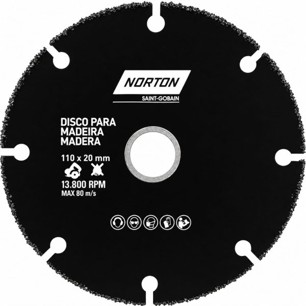 Disco Corte Madera Para Amoladora 115mm 4 1/2'' Norton