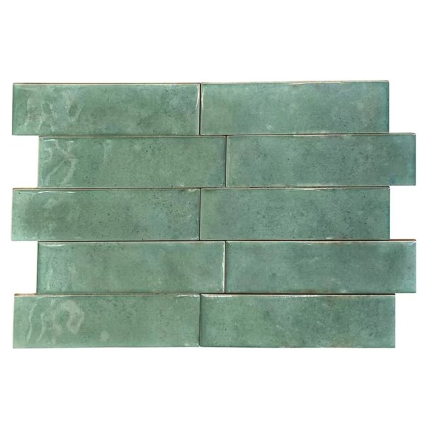 Cerámica Ladrillo 7,5x25cm Aquarela Esmeralda Verde CERAL